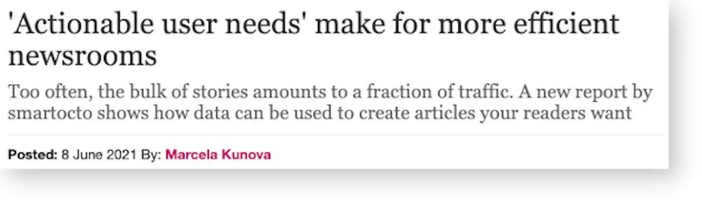 Media response user needs 1